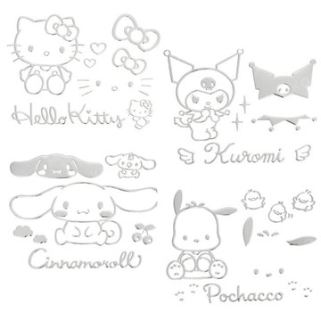 小禮堂 Sanrio 三麗鷗 立體裝飾貼 (銀款)Kitty 酷洛米 大耳狗 帕恰狗
