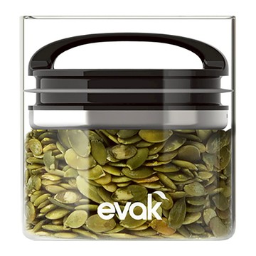 prepara 沛樂生活 COMPACT系列 EVAK密封儲物罐 468ml 玻璃 亮面黑把手  1個