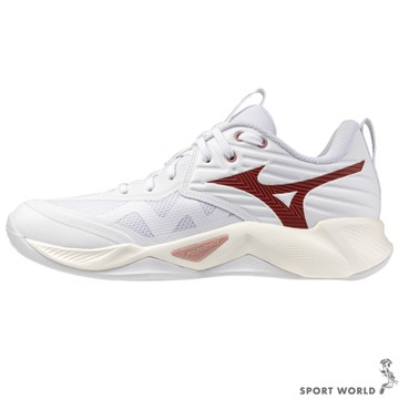 Mizuno 美津濃 排球鞋 女鞋 WAVE MOMENTUM PRO 白紅【運動世界】V1GC254073