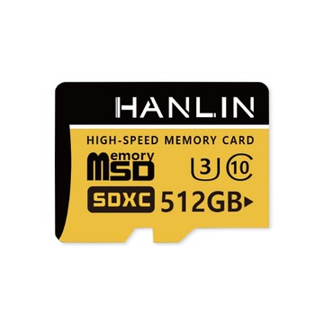HANLIN 512GB 高速記憶卡 Micro SD TF 記憶卡 512G C10 U3 SDXC 小卡