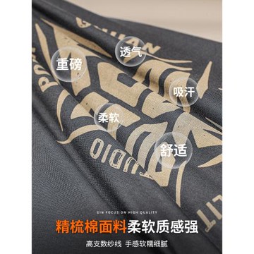 季言短袖男款2025新款純棉圓領印花t夏季潮牌百搭半袖美式上衣男