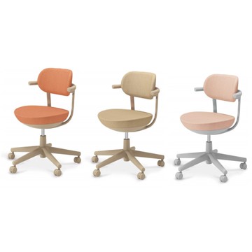 *KOKUYO Pallo 日系質感 人體工學辦公椅(布質椅背)-南瓜橘/布卡其/柔粉