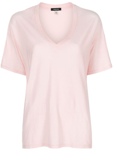 R13 - V-neck short-sleeve T-shirt - women - Cotton/Cashmere - S - Pink