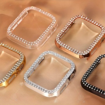頂配鑲鑽 半包保護殼 保護套 適用於 蘋果 Apple watch S11 10 9 8 7 SE3 49mm蘋果手錶殼