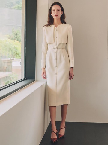 Ella / Storm Flap H-line Long Dress(2color)