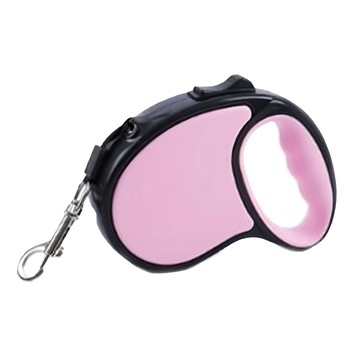 一鍵伸縮寵物牽繩 雙色自動伸縮 簡單方便 輕鬆遛狗  5m  粉色  1個