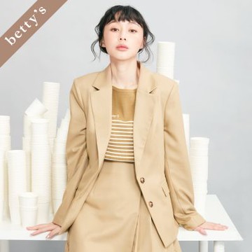 betty’s貝蒂思　俐落剪裁單排釦西裝外套(駝色)