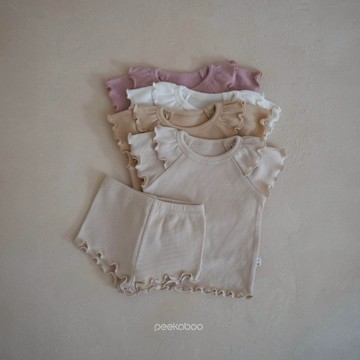 peekaboo 牡丹花瓣女童套裝【現貨+預購】寶寶套裝 兒童套裝 女童短褲 兒童衣服 兒童睡衣 嬰兒套裝 韓國童裝