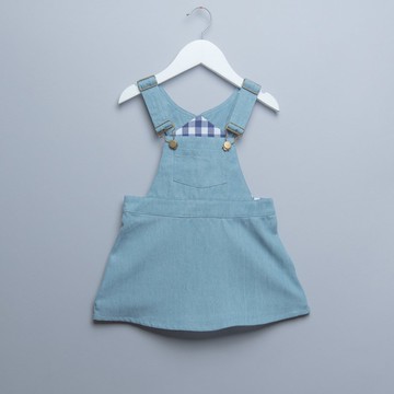 吊帶裙-牛1vs深藍格