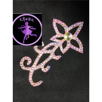 飛舞的裙邊拉丁舞頭飾少兒仿奧鉆發飾國標舞演出配飾閃鉆比賽飾品