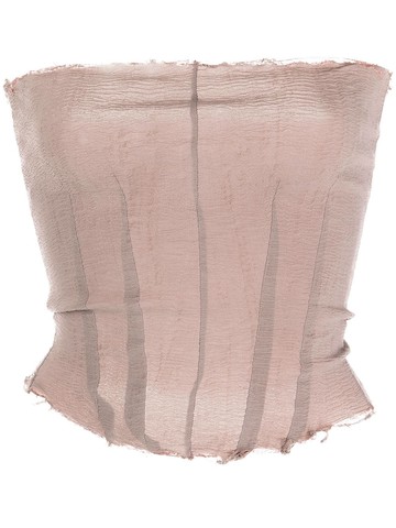 Marc Le Bihan - raw-edge fitted bodice - women - Silk/Polyamide/Elastane - 42 - Pink