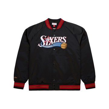 M&N NBA LIGHTWEIGHT SATIN 復古隊徽 棒球外套 76人