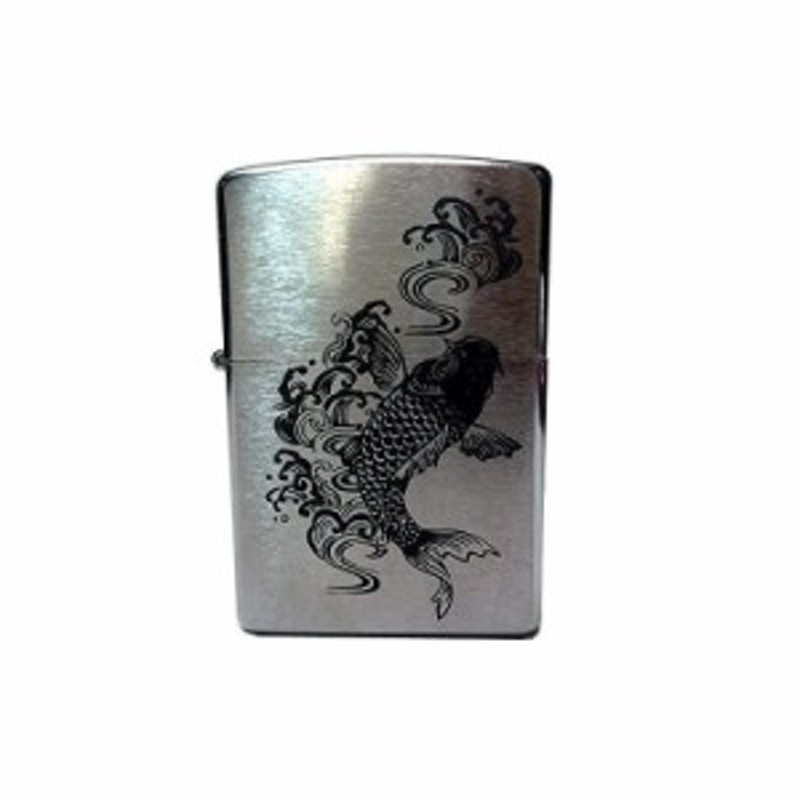 ジッポー ZIPPO ライター #200 クロームサテーナ 昇り鯉 オリジナル