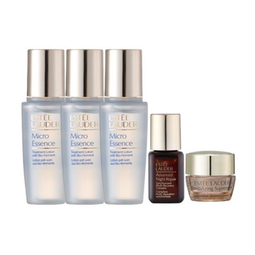 【ESTEE LAUDER 雅詩蘭黛】(小棕瓶)原生露15ml*3+特潤超導修護露7ml+膠原霜 5ml 公司貨