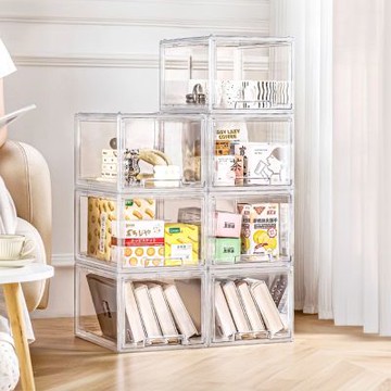 STYLE 格調 5入組-22L抽屜式壓克力透明收納箱(置物箱/整理箱/展示盒/換季收納/書房/臥室/客廳/玄關/廚房/浴室)