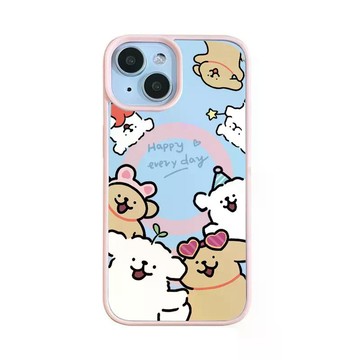 線條小狗適用於蘋果16promax磁吸亞克力iPhone15手機殼14/13防摔