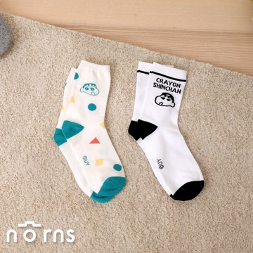 蠟筆小新中筒襪｜Norns 正版授權 MIT 台灣製 襪子 穿搭 睡衣圖騰/黑白表情