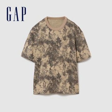 【GAP】成人厚磅短版T恤-卡其色(715775)