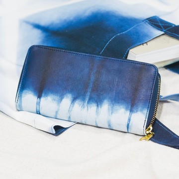 藍染長夾-月下波光款