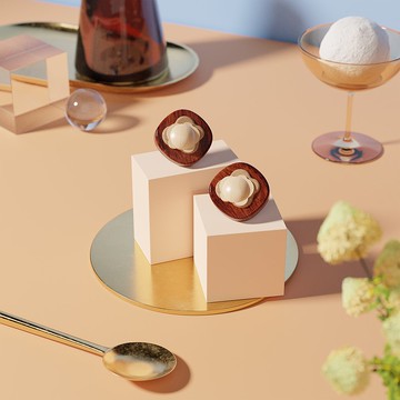 雪山紅茶 - 實木製耳環 / 飲料系列飾品 (耳針、耳夾款)