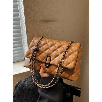 法國ZAMP情人節生日禮物高級感時尚真皮包包女復古菱格鏈條斜挎包