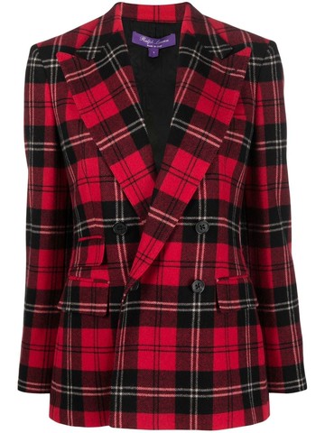 Ralph Lauren Collection - Kellin tartan wool blazer - women - Wool/Cashmere/Cupro/Elastane - 2 - Red