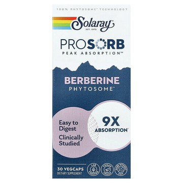Solaray, 小檗鹼磷脂複合物，550 毫克，30 粒素食膠囊