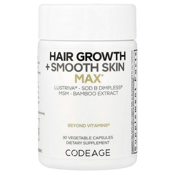Codeage, 頭髮生長 + 光滑皮膚，加強版，30 粒素食膠囊