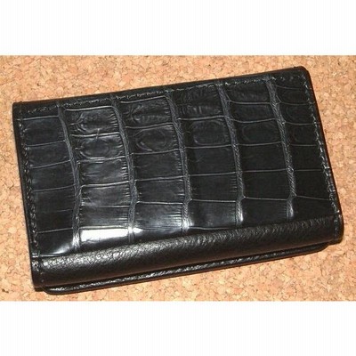 Groover Leather グルーバーレザー 高級 ナイル クロコダイル 皮革製 カードケース 名刺入れ (紺) 財布 ウォレット シュリンクレザー 牛革 本革 ワニ革