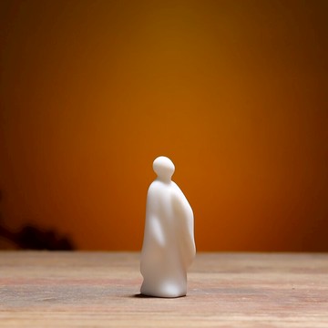 白瓷禪意陶瓷無相人物迷你小擺件客廳書房盆栽造景裝飾桌面工藝品