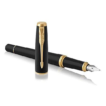 (Gift Box, Fine Nib, Muted Black Golden trim) Parker Urban Fountain Pen, Muted Black and Gold Trim with Fine Nib and Blue Ink Refill, 1931593