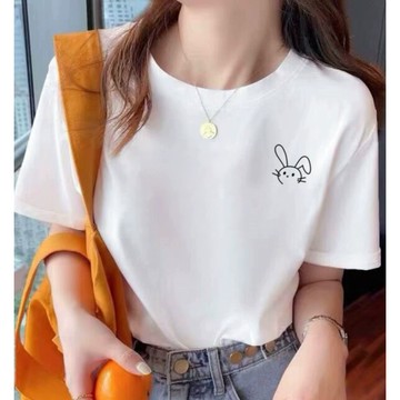 免運  100%纯棉短袖T恤女宽松胖mm设计感小众显瘦春夏潮流上衣