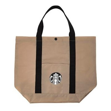星巴克 品牌摺疊收納提袋-奶茶色