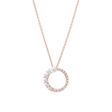 SWAROVSKI 施華洛世奇 Matrix 玫瑰金水晶珍珠項鍊