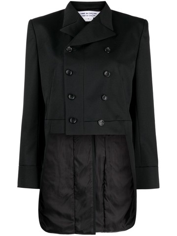 Comme Des Garçons Comme Des Garçons - double-breasted cropped blazer - women - Wool - XS - Black