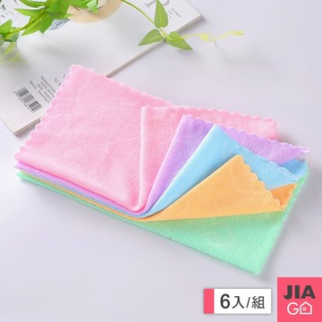 JIAGO 細纖維彩虹抹布30x30cm (6入組)