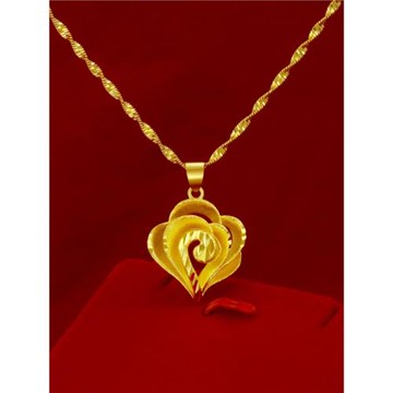 新款鍍18K黃金祥云項鏈女愛心吊墜鎖骨水波紋鏈防真不掉色套鏈