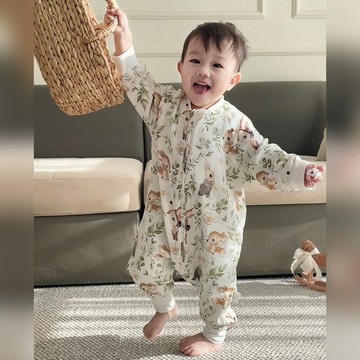 芝麻童話嬰幼兒六層分腿睡袋春秋竹棉紗布寶寶兒童防踢被四季通用鑫弘-萌寶童裝可開發票