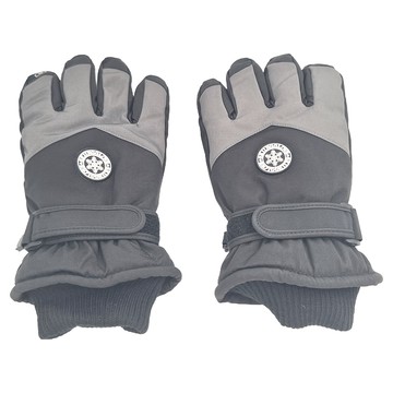男款超保暖加絨加厚防風防水防滑可觸控手套  黑灰色  30cm