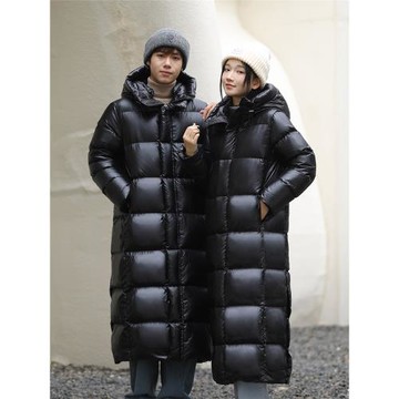 2024新冬季高端黑金超長過膝到腳踝鵝絨羽絨服女加厚外套男女同款