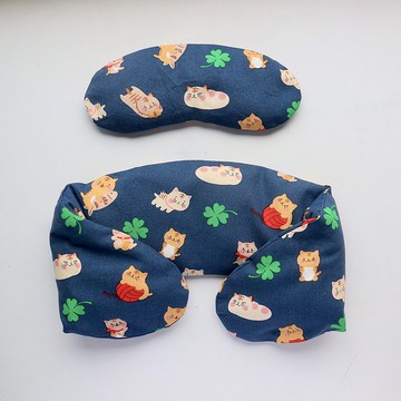 【喵語】肩頸用草本熱敷墊  溫敷舒眠眼罩  微波加熱