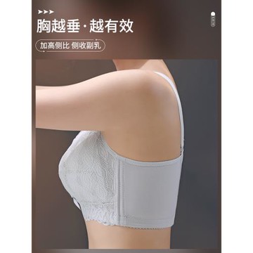 內衣女大胸顯小胸薄款聚攏收副乳調整型防下垂胖mm大碼文胸罩夏季