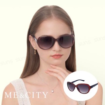 ME&CITY 精緻M字母鑲鑽太陽眼鏡 百搭時尚款 抗UV400 (ME 1215 E01)