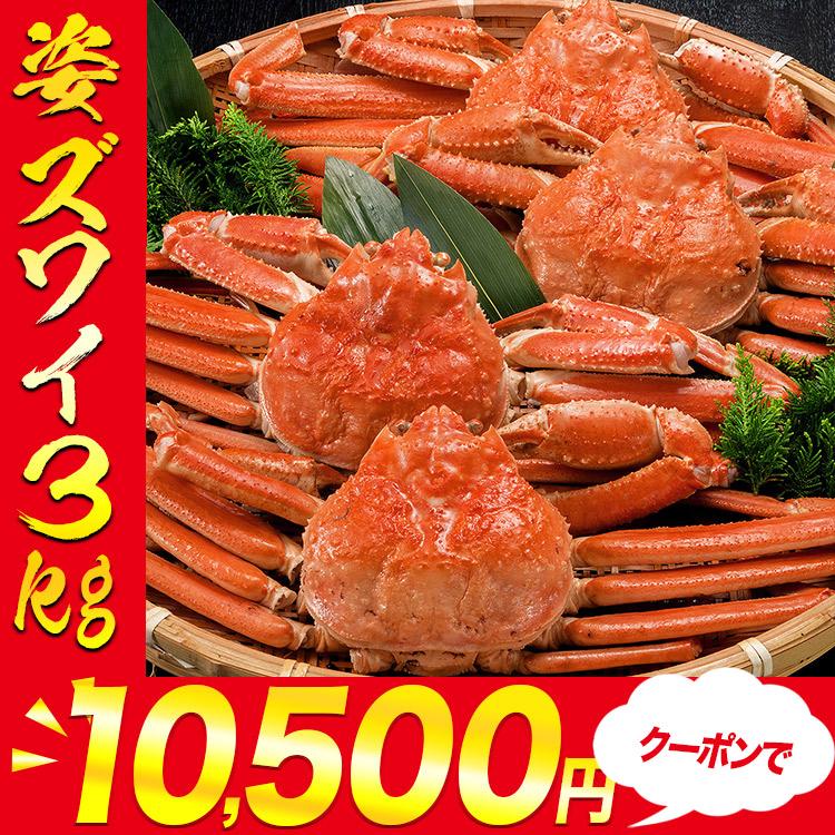 かに 蟹 姿ずわいがに 3kg セット (5〜6尾) 優良配送 かにみそ ズワイガニ カニ グルメ 食品 お歳暮 ギフト 10%クーポン