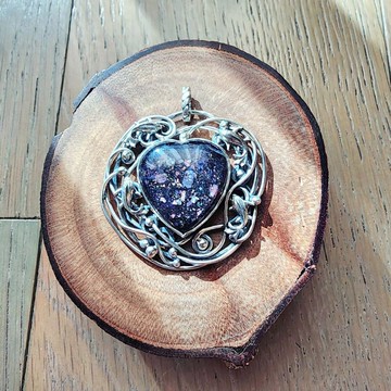 【曲水辰手作】血滴堇青石純銀吊墜