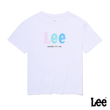 Lee 女款 三色蠟筆Logo短袖圓領T 白｜Modern
