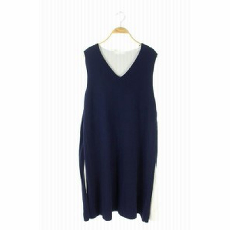中古 エミアトリエ Emmi Atelier 16ss ワンピース ニット ロング ノースリーブ F 紺 ネイビー レディース 通販 Lineポイント最大1 0 Get Lineショッピング