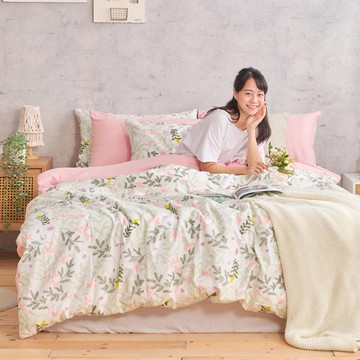 床包被套組-單人/雙人/加大/ 舒柔棉 / 唯莓戀語