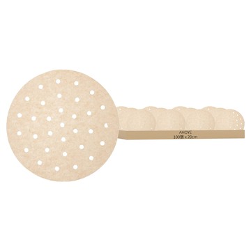 AHOYE 木漿無漂白烘焙紙 圓形 100張 氣炸鍋/蒸籠紙  8吋(20cm)  1組