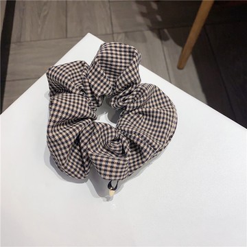 千鳥格大腸發圈女夏季格子豬肥腸發繩頭繩網紅年新款頭飾